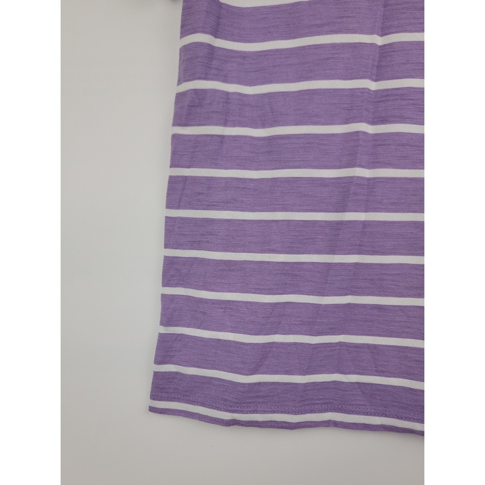Time and Tru Womens Purple White Striped Short Sleeve Crewneck Tee Shirt S 4-6 - Picture 4 of 10